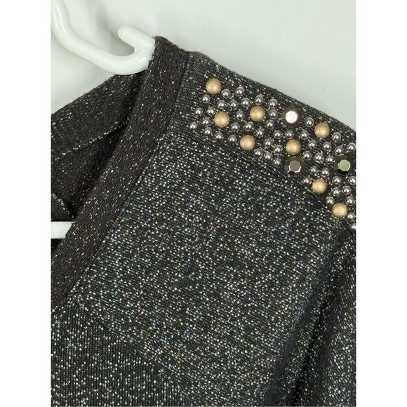 Jessica Simpson Long Sleeve Metallic Sleeve Detail Knit Dress Size X Small - Picture 5 of 10